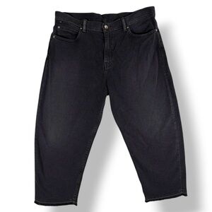 BDG Men's Straight Cut Off Stretch Baggy Relaxed Raw Hem Black Jeans Pants 32x30